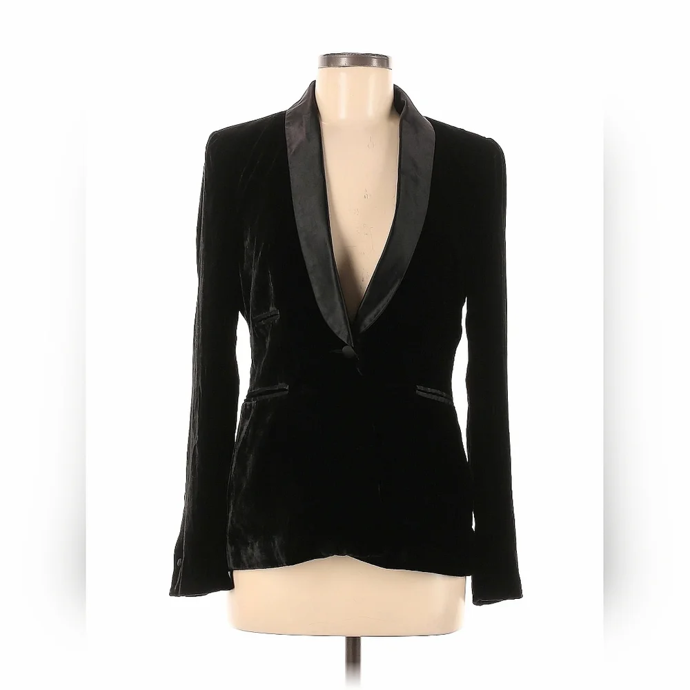 Zara Black Velvet Blazer - Picture 1 of 2